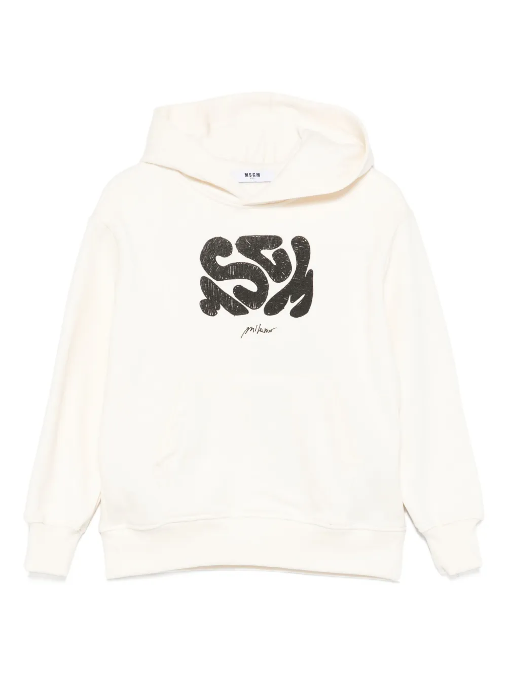 MSGM Kids abstract-print hooded top - Toni neutri