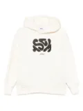 MSGM Kids abstract-print hooded top - Neutrals