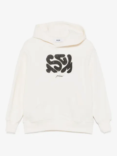 MSGM Kids abstract-print hooded top