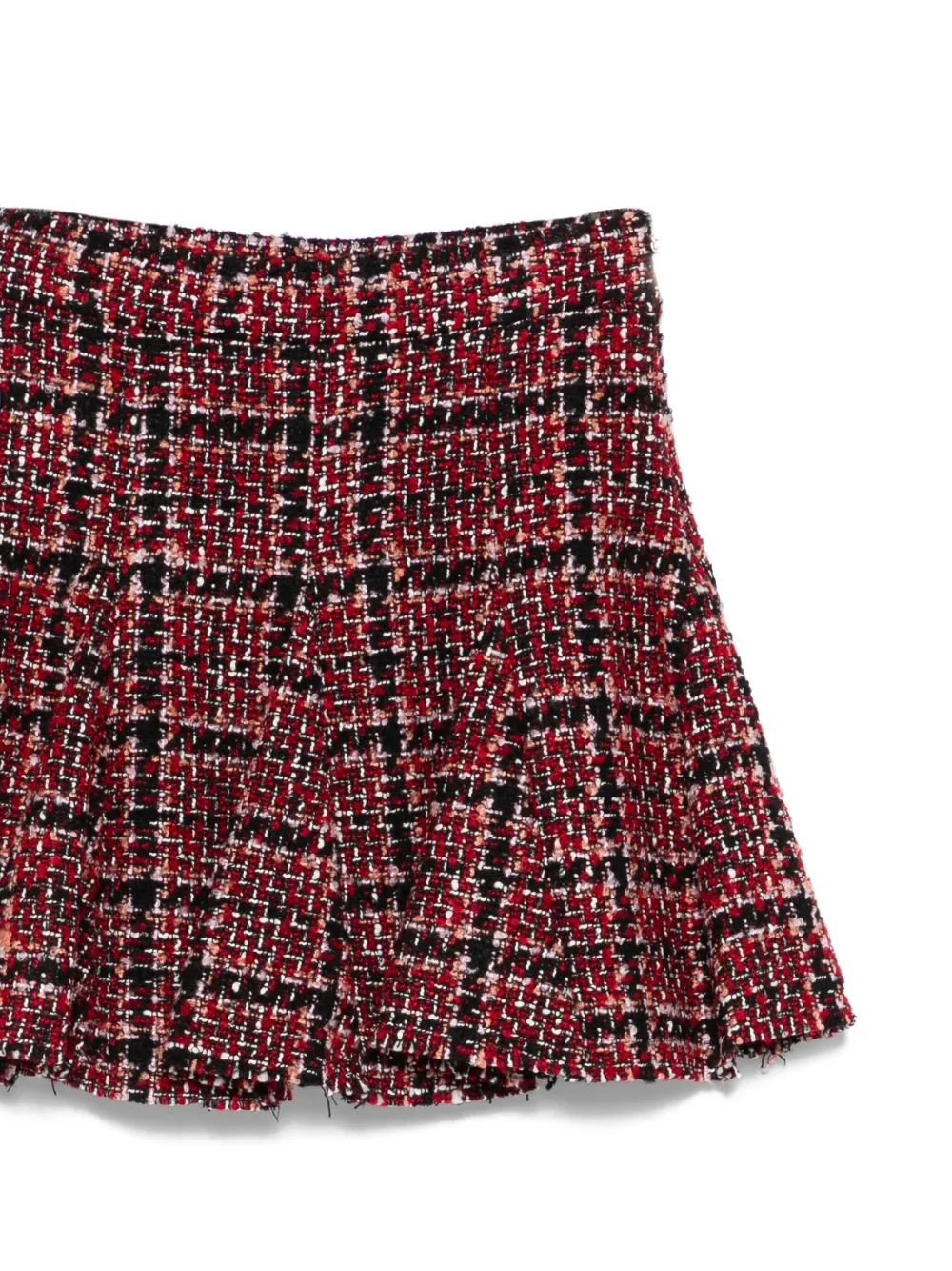 Msgm Tweed Pleated Skirt In Multi