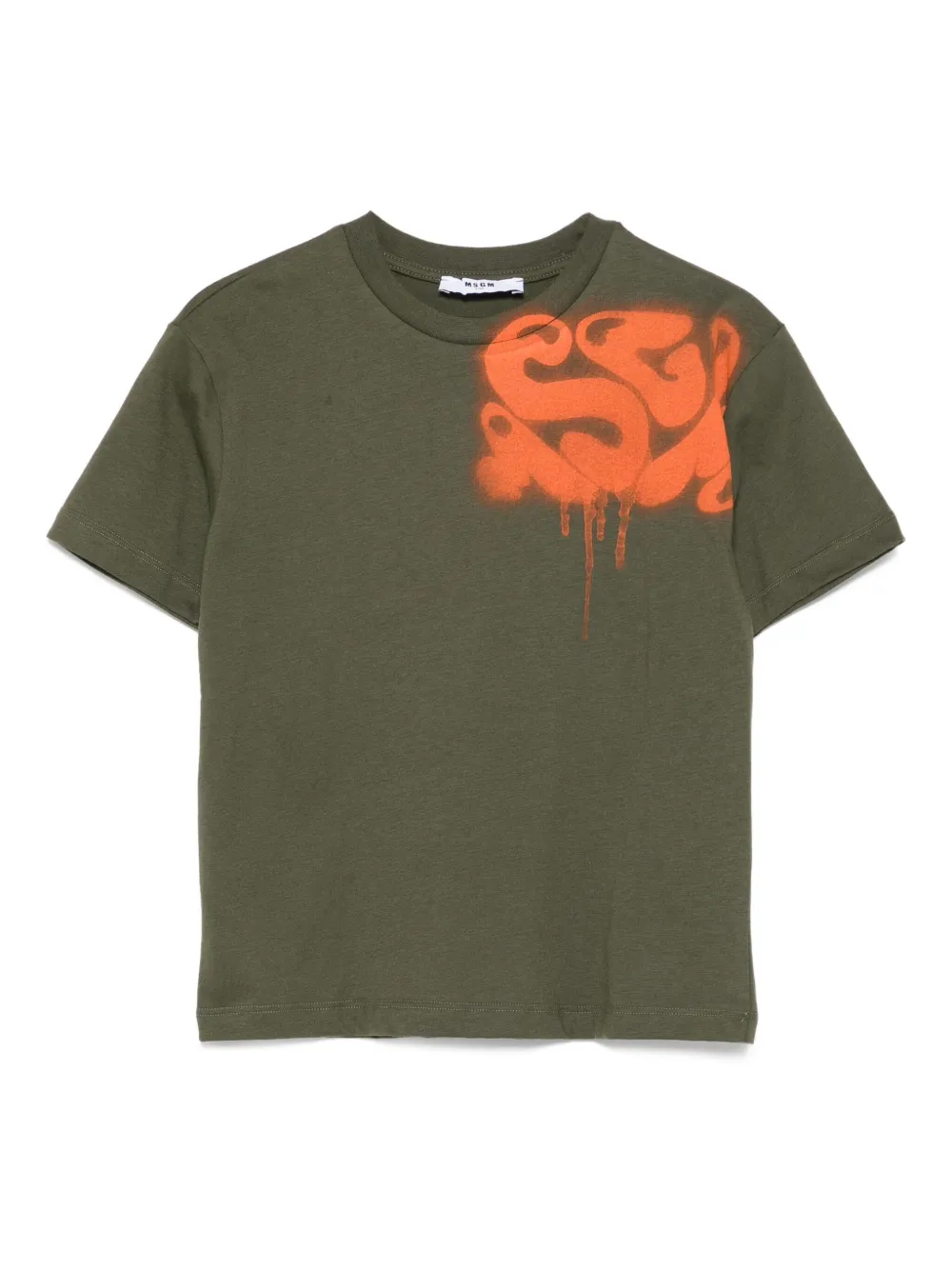 MSGM Kids playera con estampado de espray | verde | Image 1