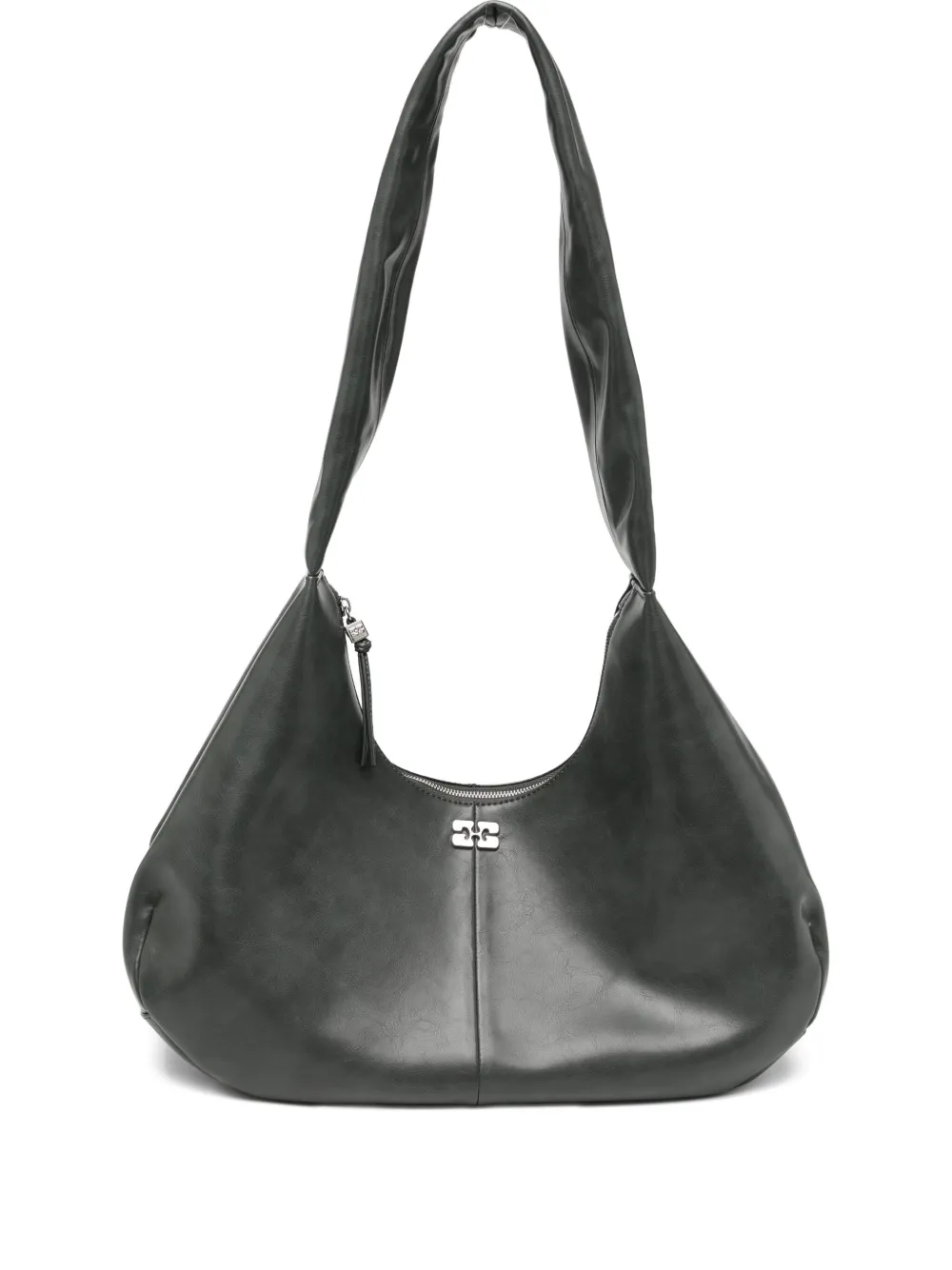 Ganni Medium Hobo Bag In Gray