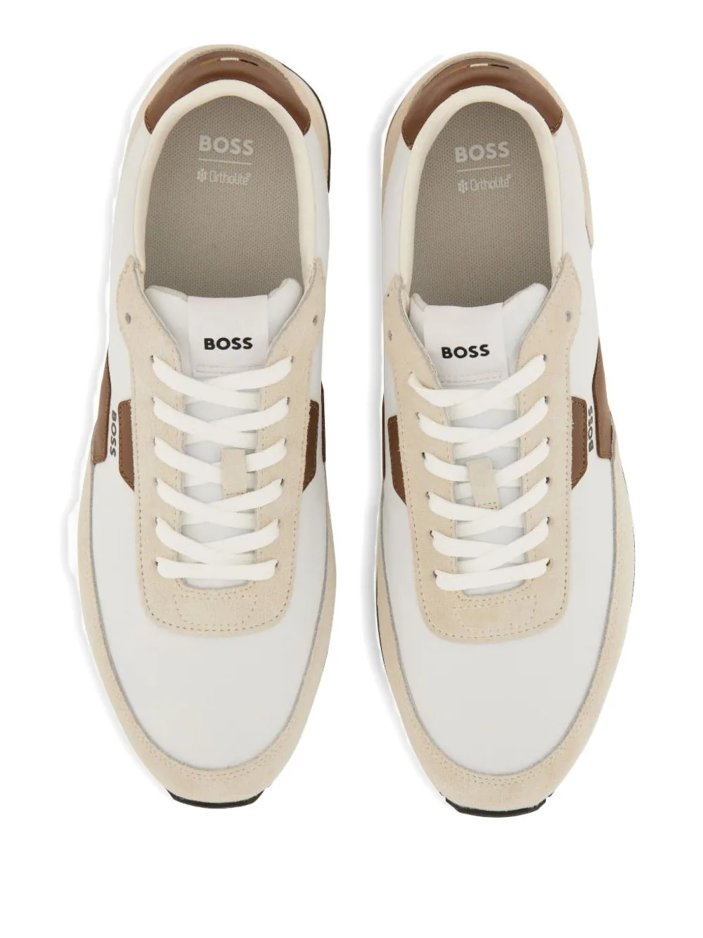 BOSS panelled sneakers Beige