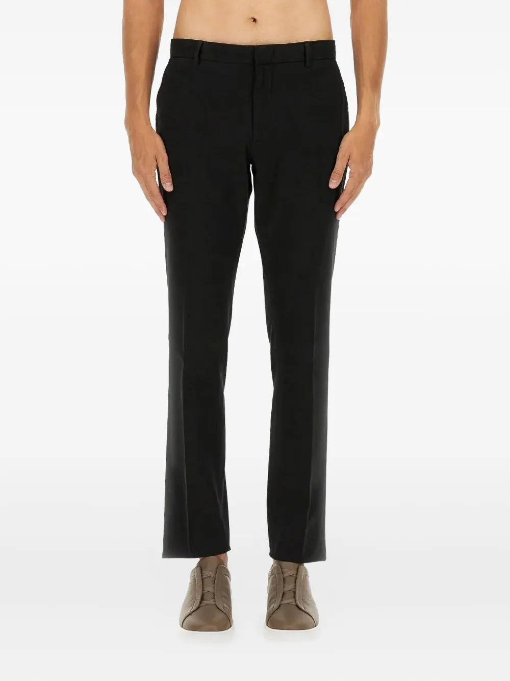 Zegna belt-loops welt-pockets trousers | Black | Image 1