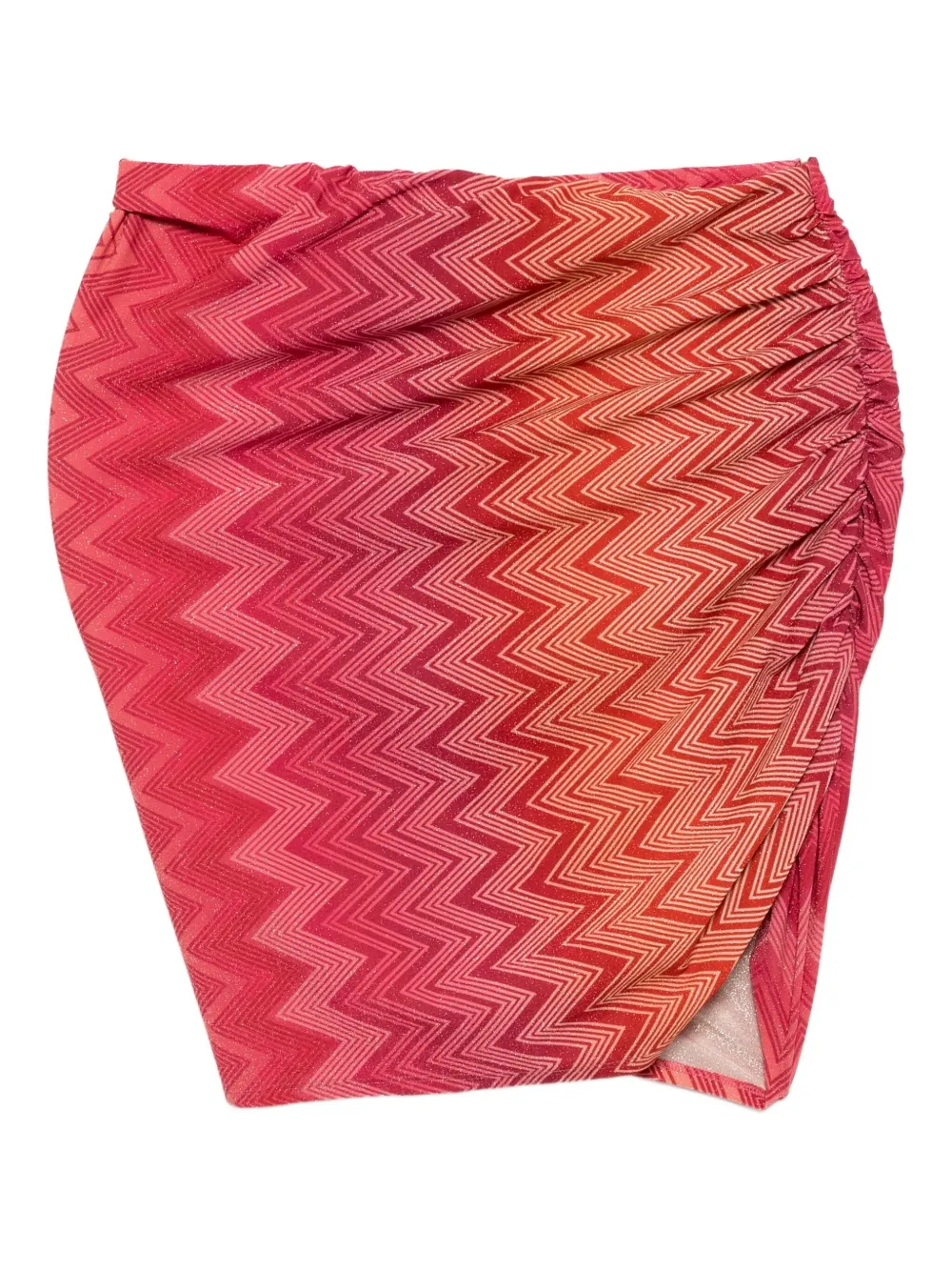 Missoni Zig Zag Wrap Skirt In Red