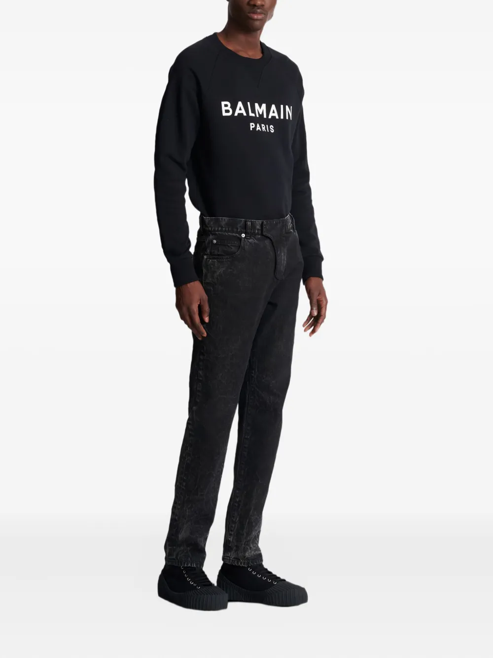 Balmain Jeans met acid-wassing Zwart