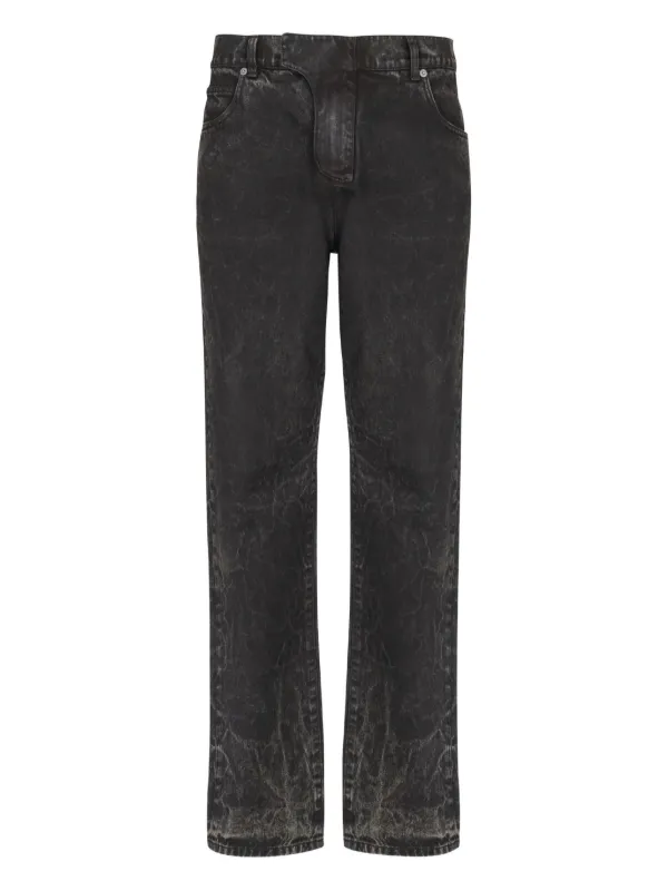 BALMAIN パンツ Balmain acid-wash Jeans | Black | FARFETCH
