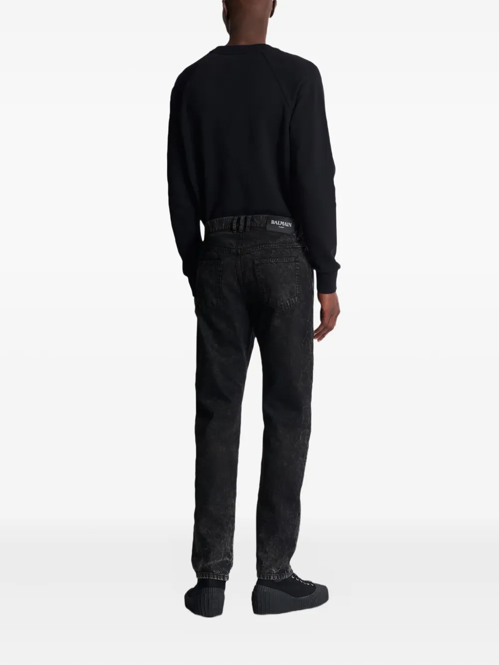 Balmain Jeans met acid-wassing Zwart