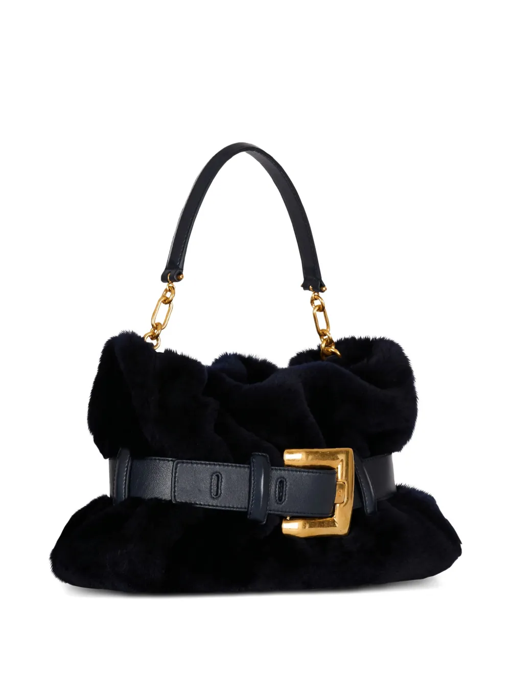 Balmain Anthem medium lammy schoudertas met gesp - Blauw