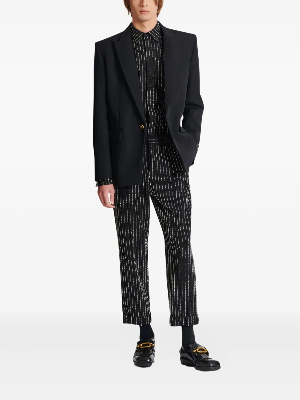 Balmain cotton crystal-striped shirt | Image 2