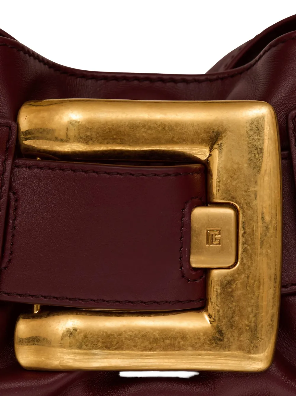 Balmain Anthem kalfsleren mini-clutch verfraaid met gesp Rood