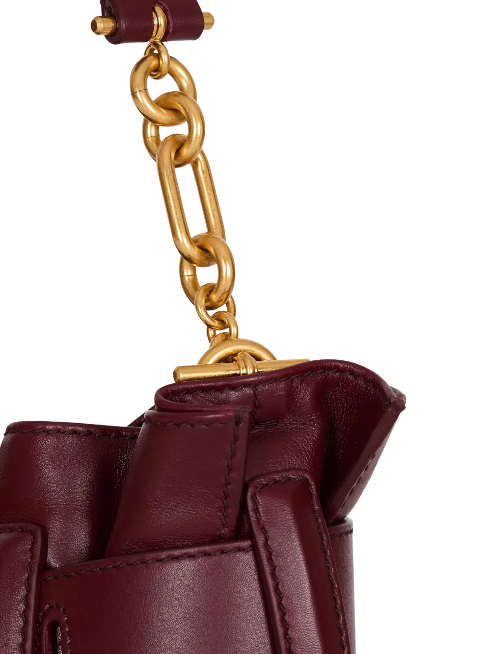 Balmain Anthem kalfsleren mini-clutch verfraaid met gesp Rood