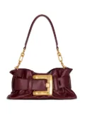 Balmain mini Anthem buckle-embellished calfskin-leather clutch bag - Red