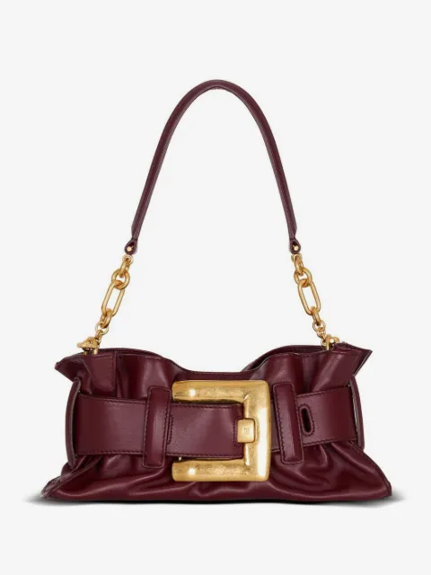 Balmain mini Anthem buckle-embellished calfskin-leather clutch bag