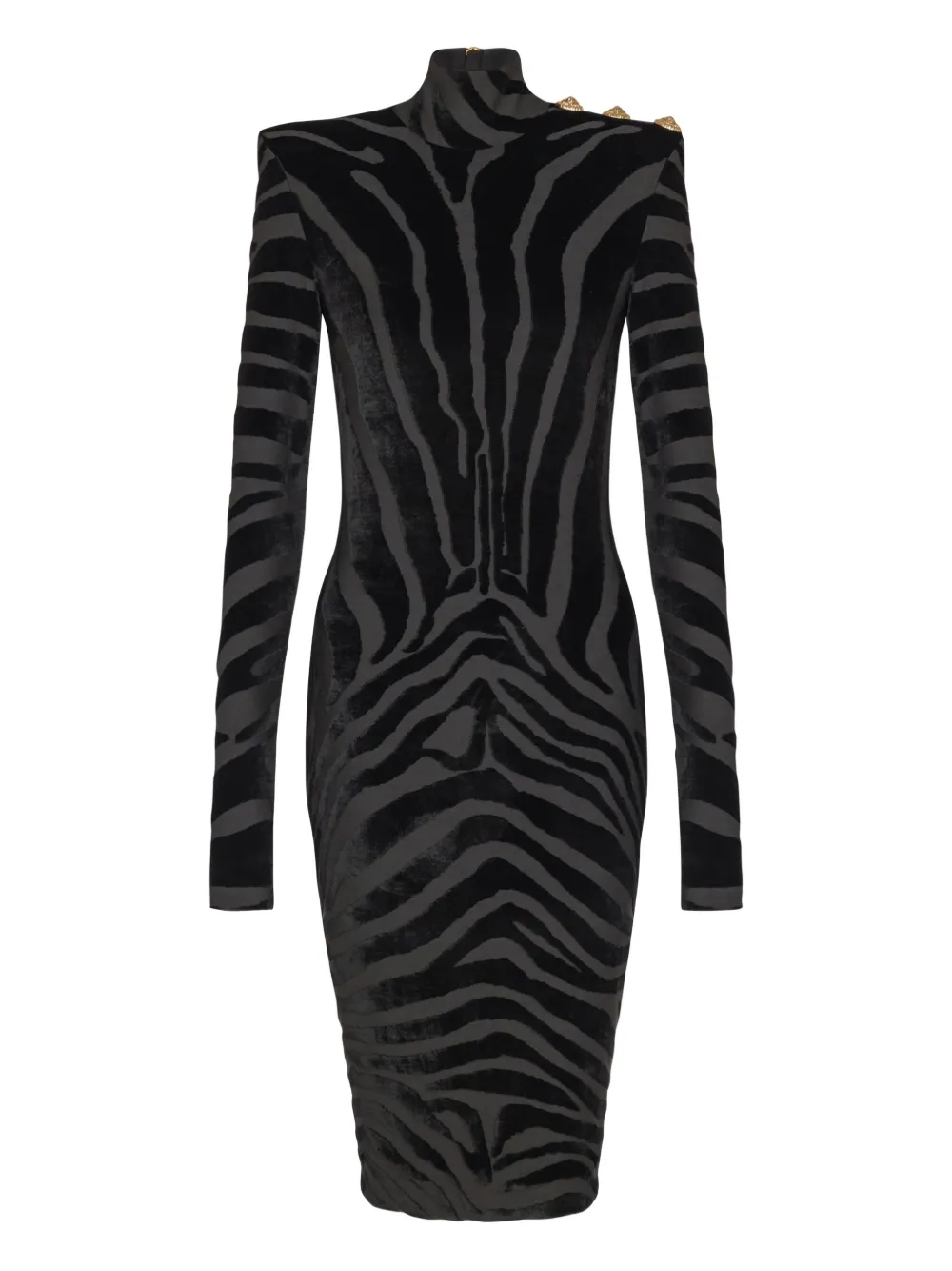 Balmain zebra-print midi dress | Black | Image 1