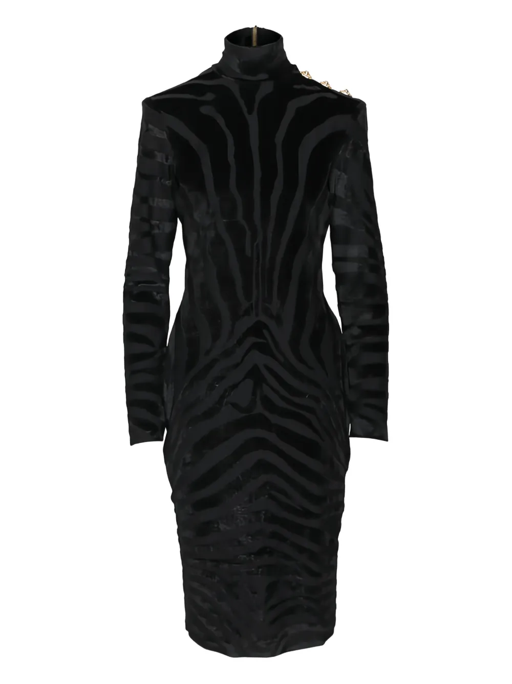 Balmain zebra-print midi dress | Black | Image 1