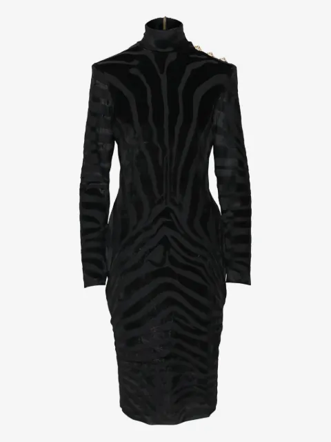 Balmain zebra-pattern midi dress