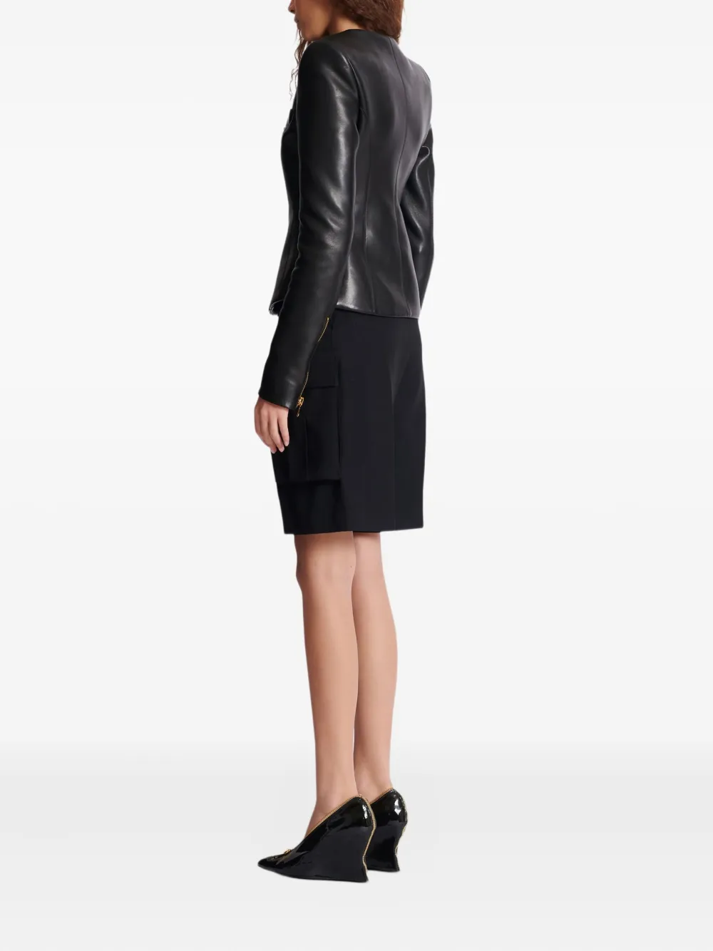 Balmain peplum zip-front jacket Zwart