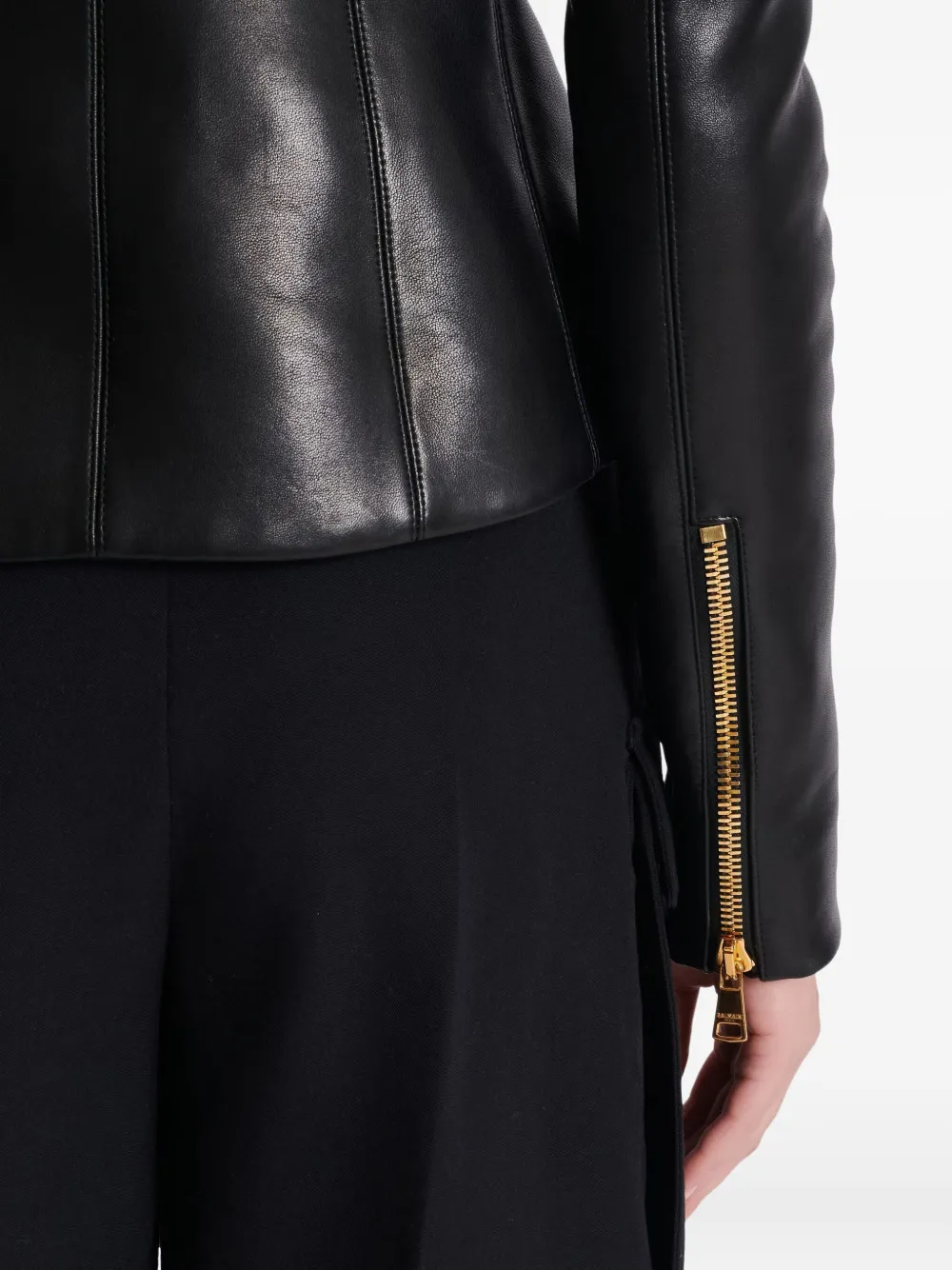 Balmain peplum zip-front jacket Zwart