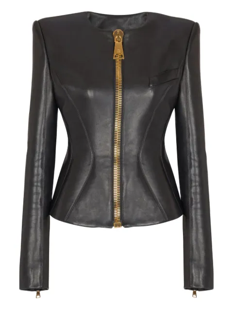 Balmain peplum zip-front jacket