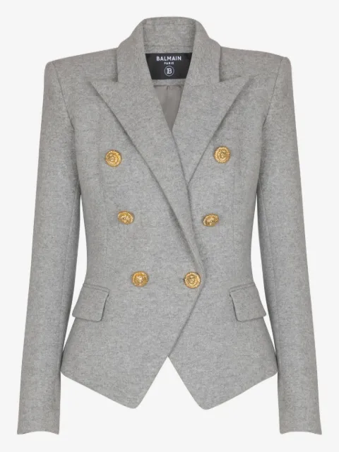 Balmain cotton knit 6-buttons jacket