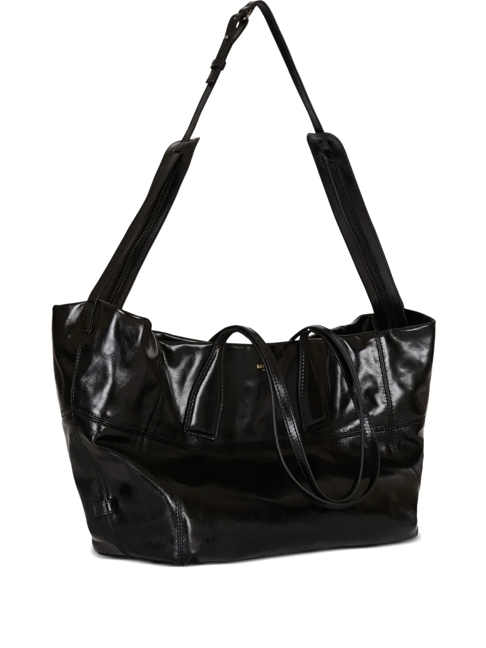 Balmain Borsa tote con zip - Nero
