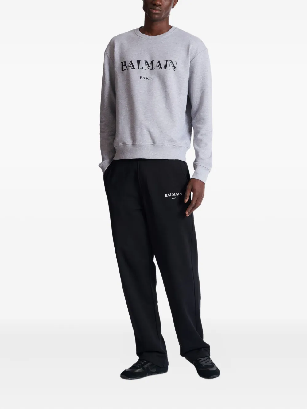 Balmain Sweater met logoprint - Grijs