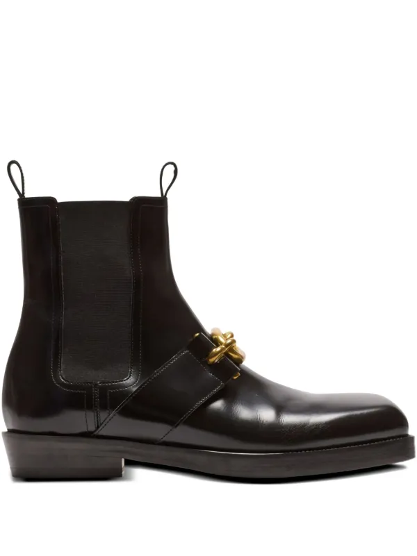 Balmain Sync Chelsea Boots in Glazed Leather in Black