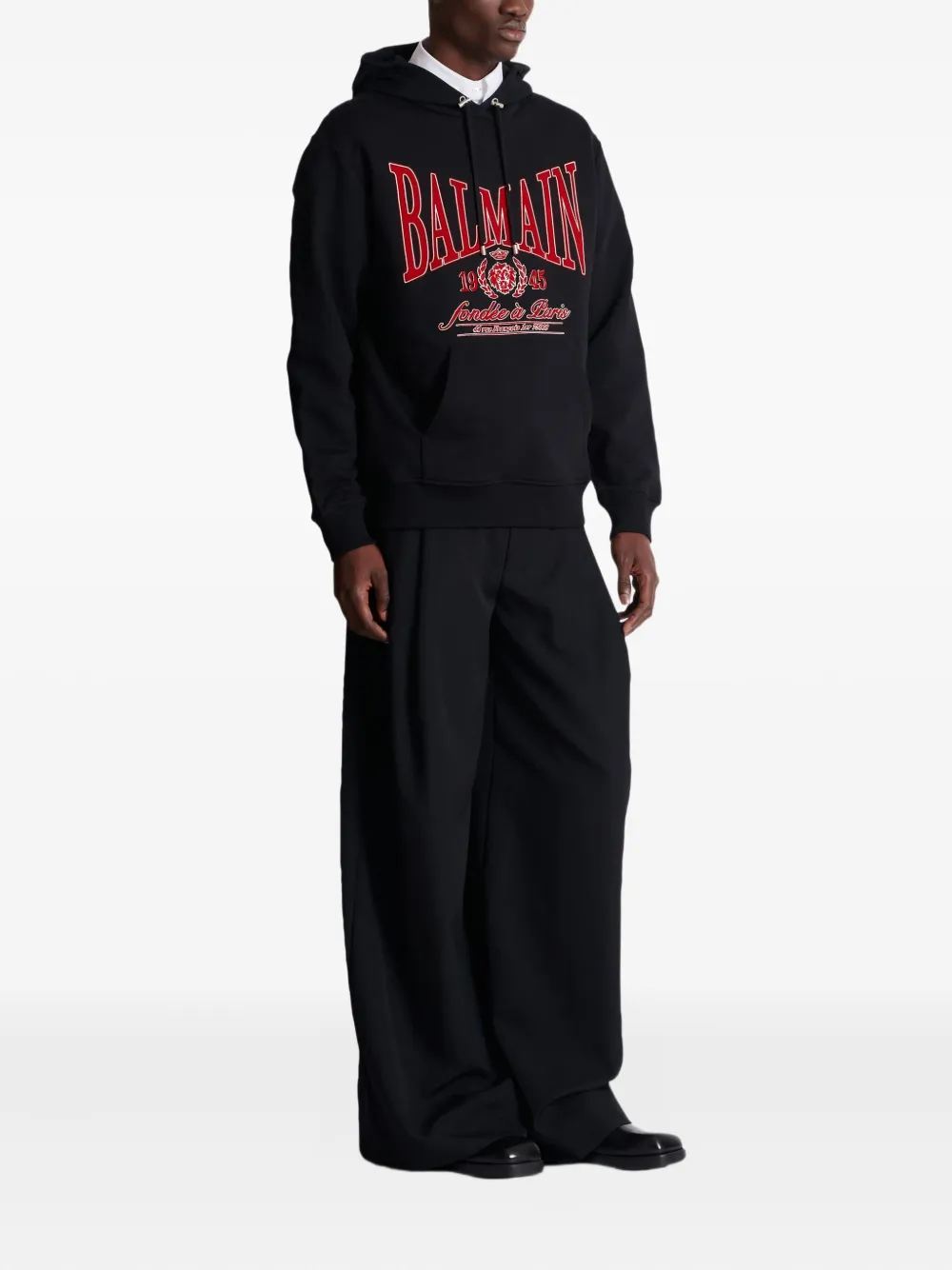 Balmain Hoodie met logo Zwart
