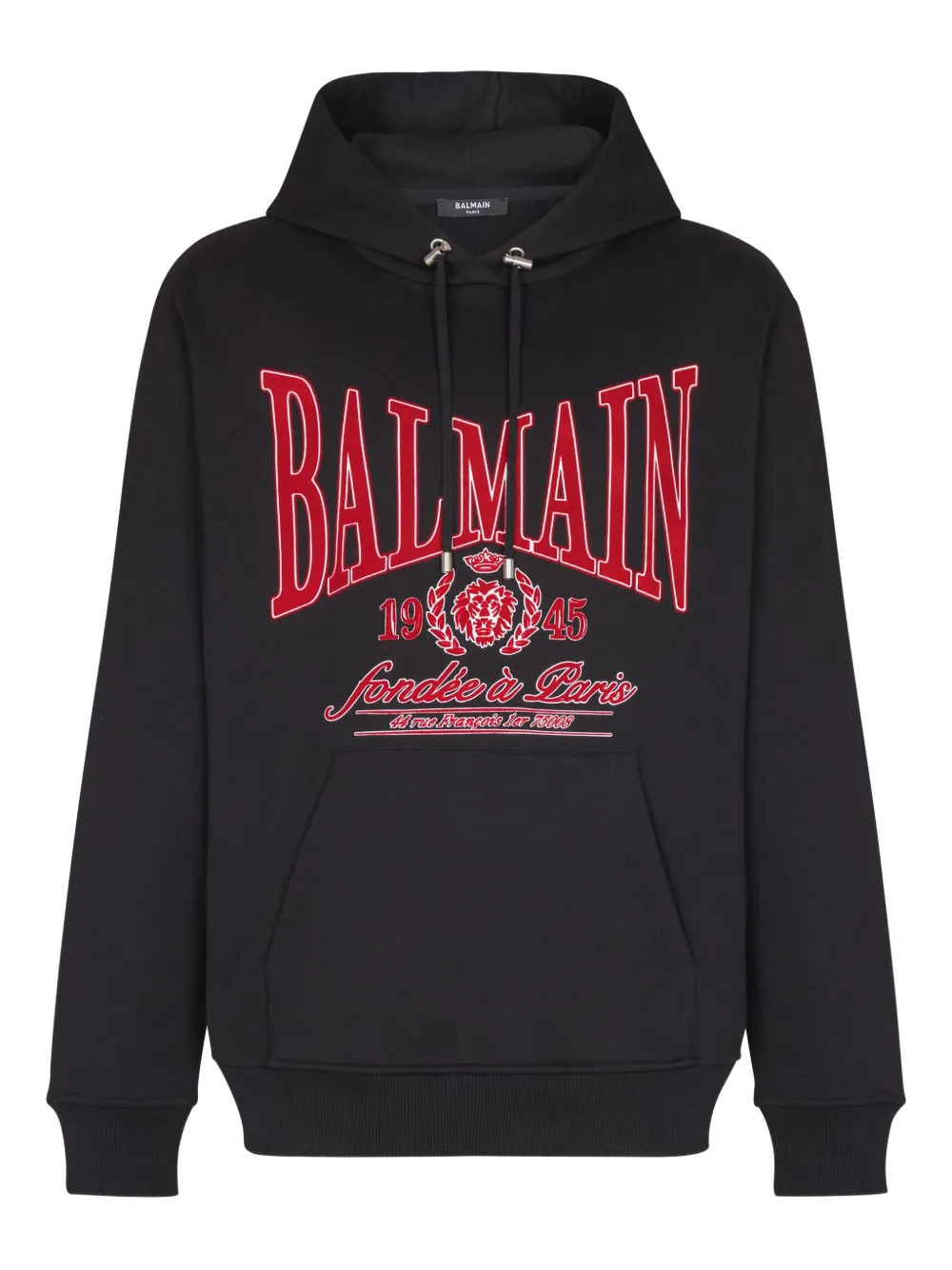 Balmain flocked logo hoodie | Black | Image 1