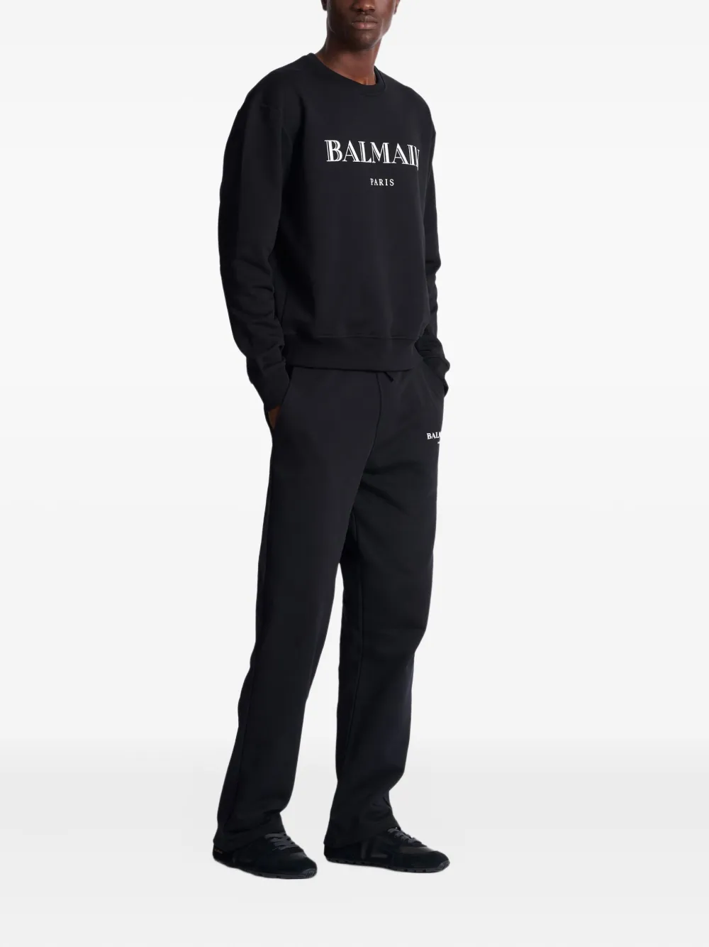 Balmain Sweater met logoprint - Zwart