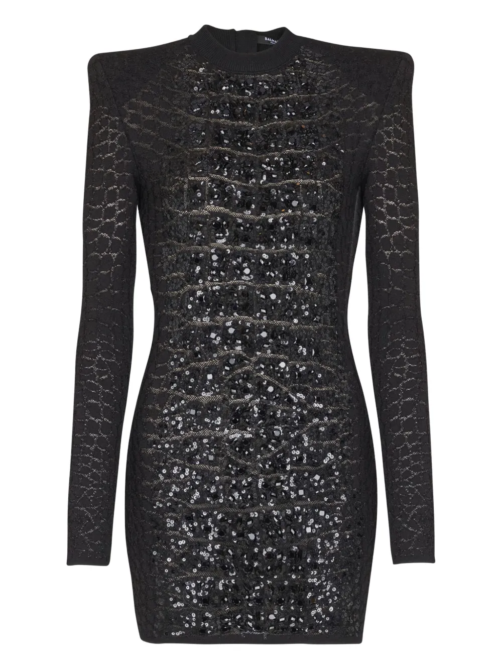 Balmain sequin-embellished knit mini dress | Black | Image 1