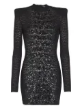 Balmain sequin-embellished knit mini dress - Black