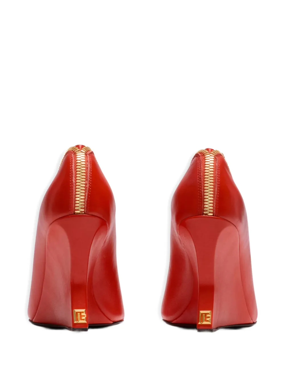 Balmain 95 mm pumps met sleehak en ritsdetail Rood