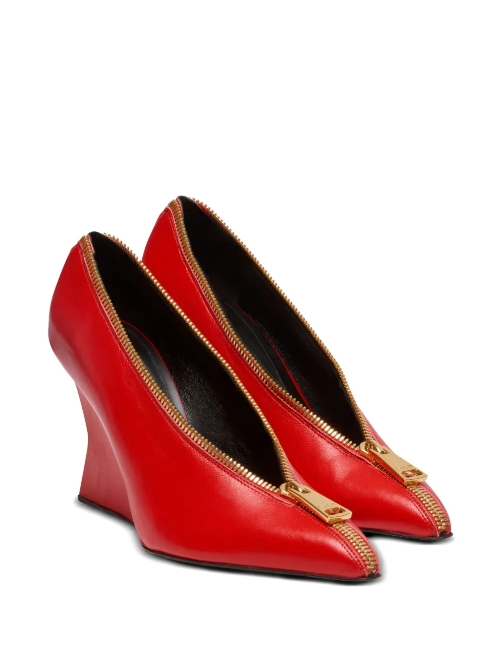 Balmain 95mm zip-detail wedge heeled pumps | Heeled Pumps | Image 2