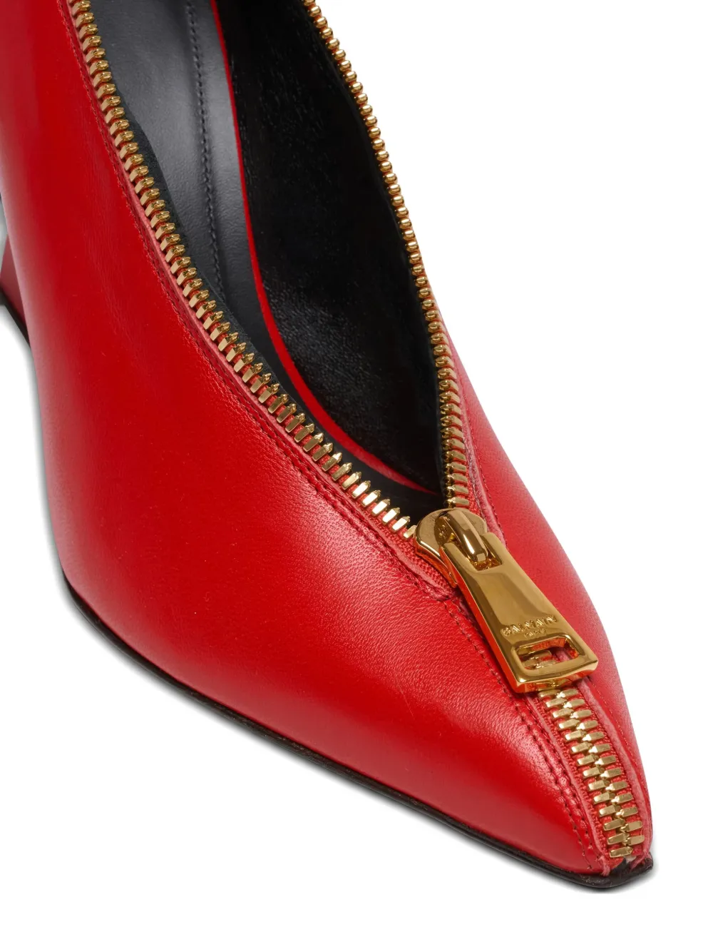 Balmain 95 mm pumps met sleehak en ritsdetail Rood