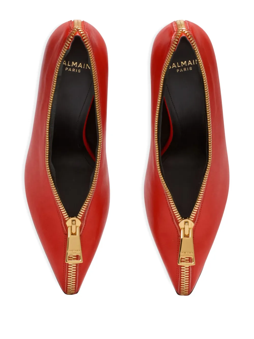 Balmain 95 mm pumps met sleehak en ritsdetail Rood