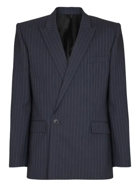 Balmain Blazer risca de giz com abotoamento duplo