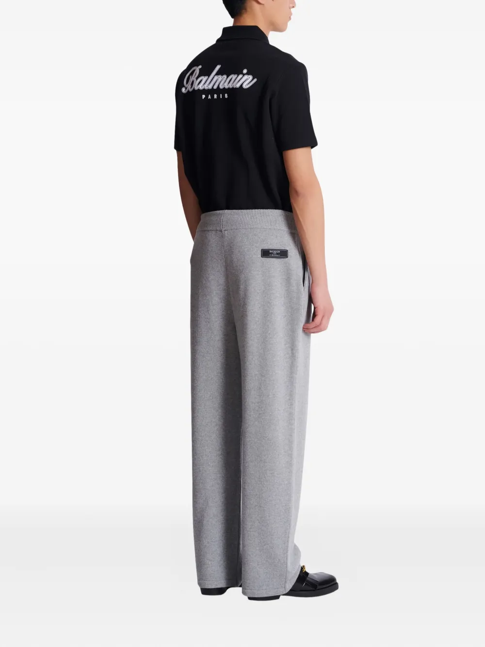 Balmain Recycled Cashmere-wool Blend Track Pants In Gray