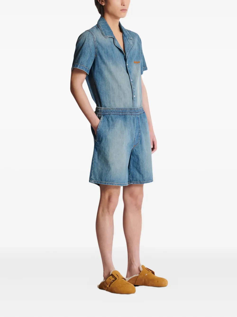 Balmain Denim shorts Blauw