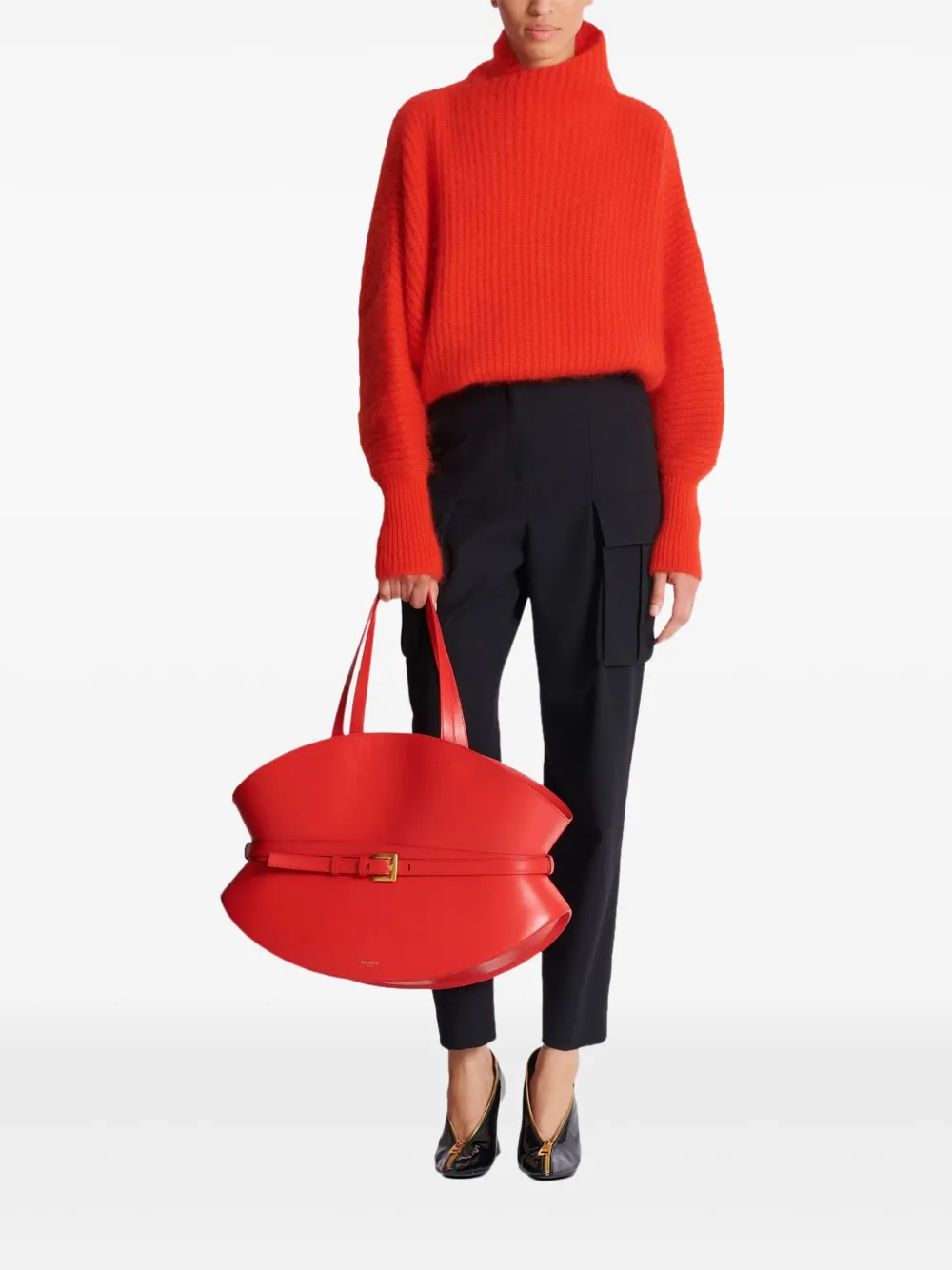 Balmain Shuffle medium schoudertas met ceintuur - Rood