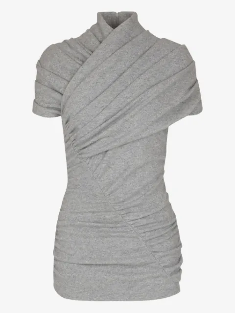 Balmain draped short-sleeve knit top