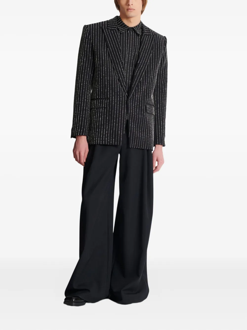 Balmain crystal-striped single-button jacket | Suit & Dinner Jackets | Image 2