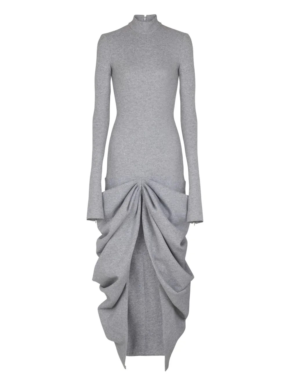 Balmain high-neck draped dress | Grey | Image 1