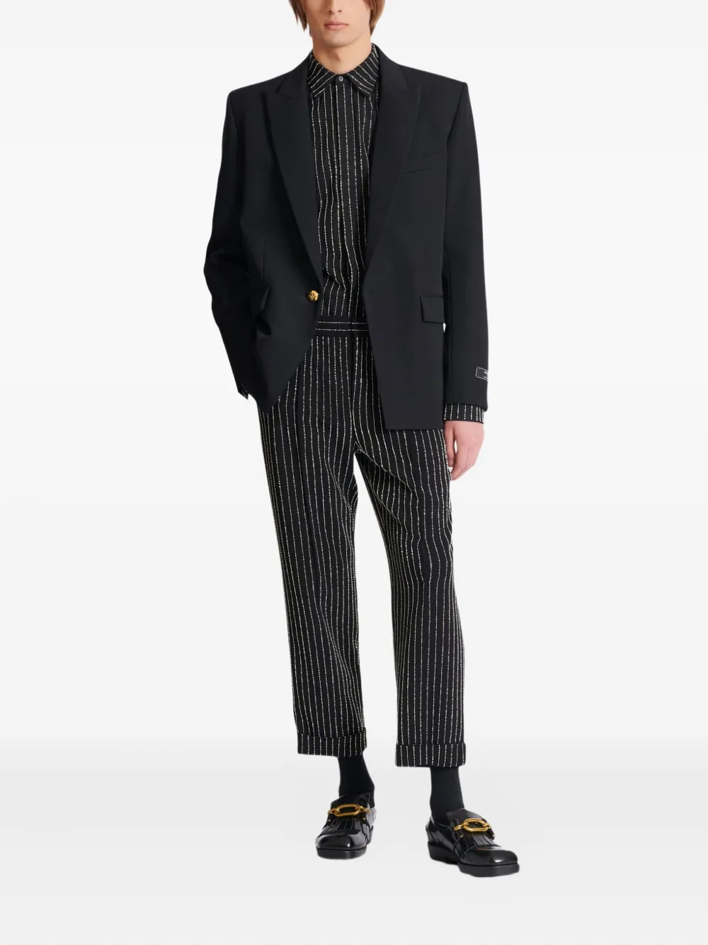 Balmain crystal-stripes trousers | Regular-Fit & Straight Leg Pants | Image 2
