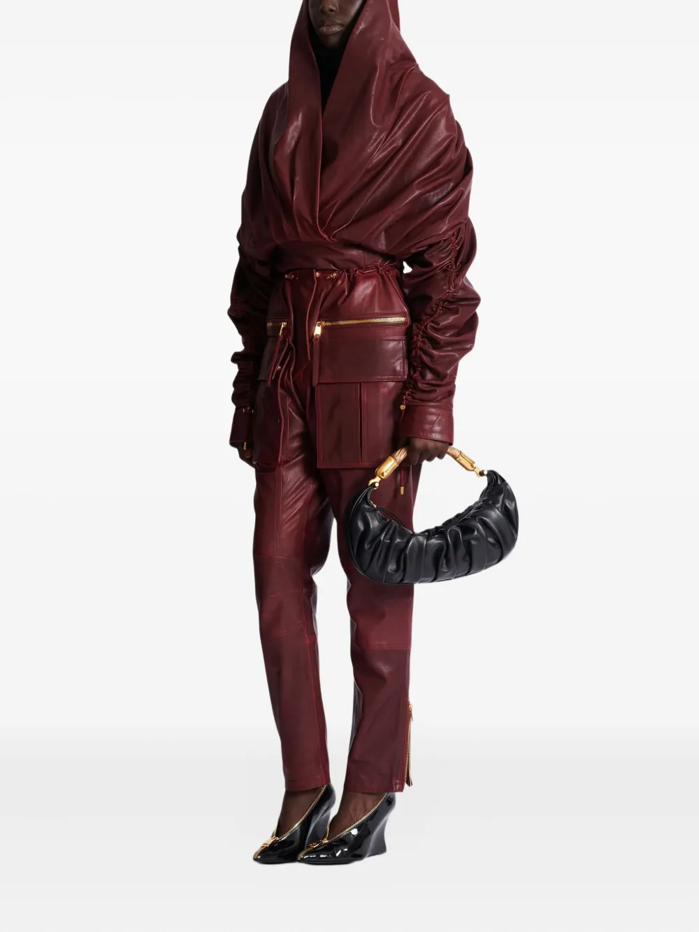 Balmain Medium Ebene schoudertas - Zwart