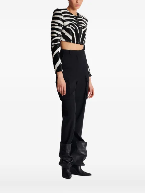 Balmain zebra-print zipped jacket