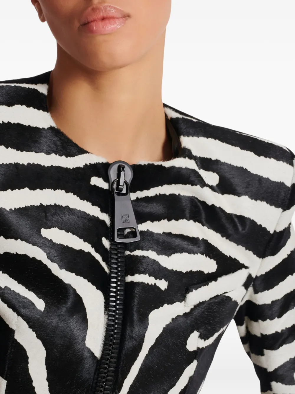 Balmain Jack met zebraprint en rits Wit