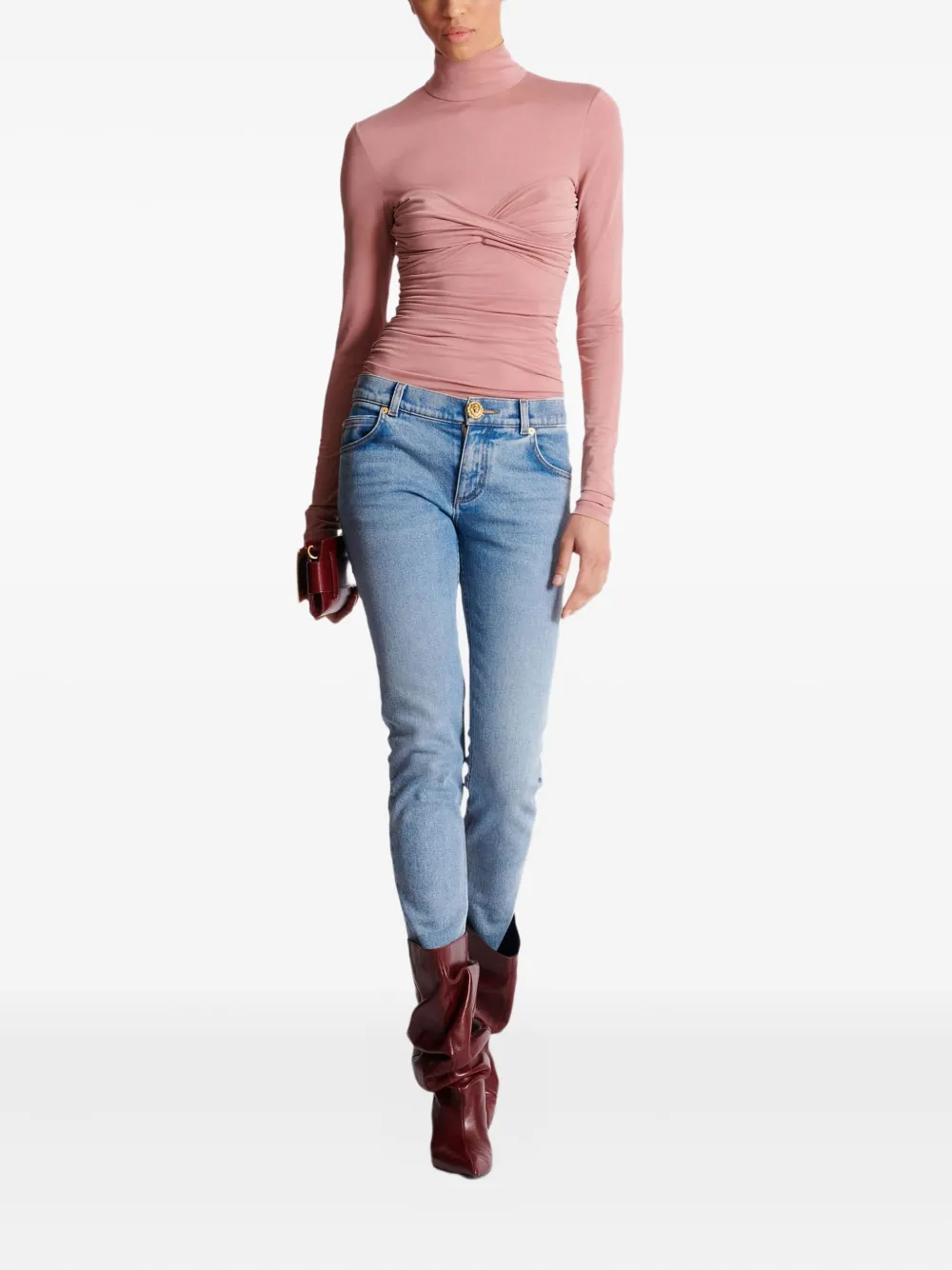 Balmain faded-wash button-embellished jeans | Skinny Jeans | Image 2