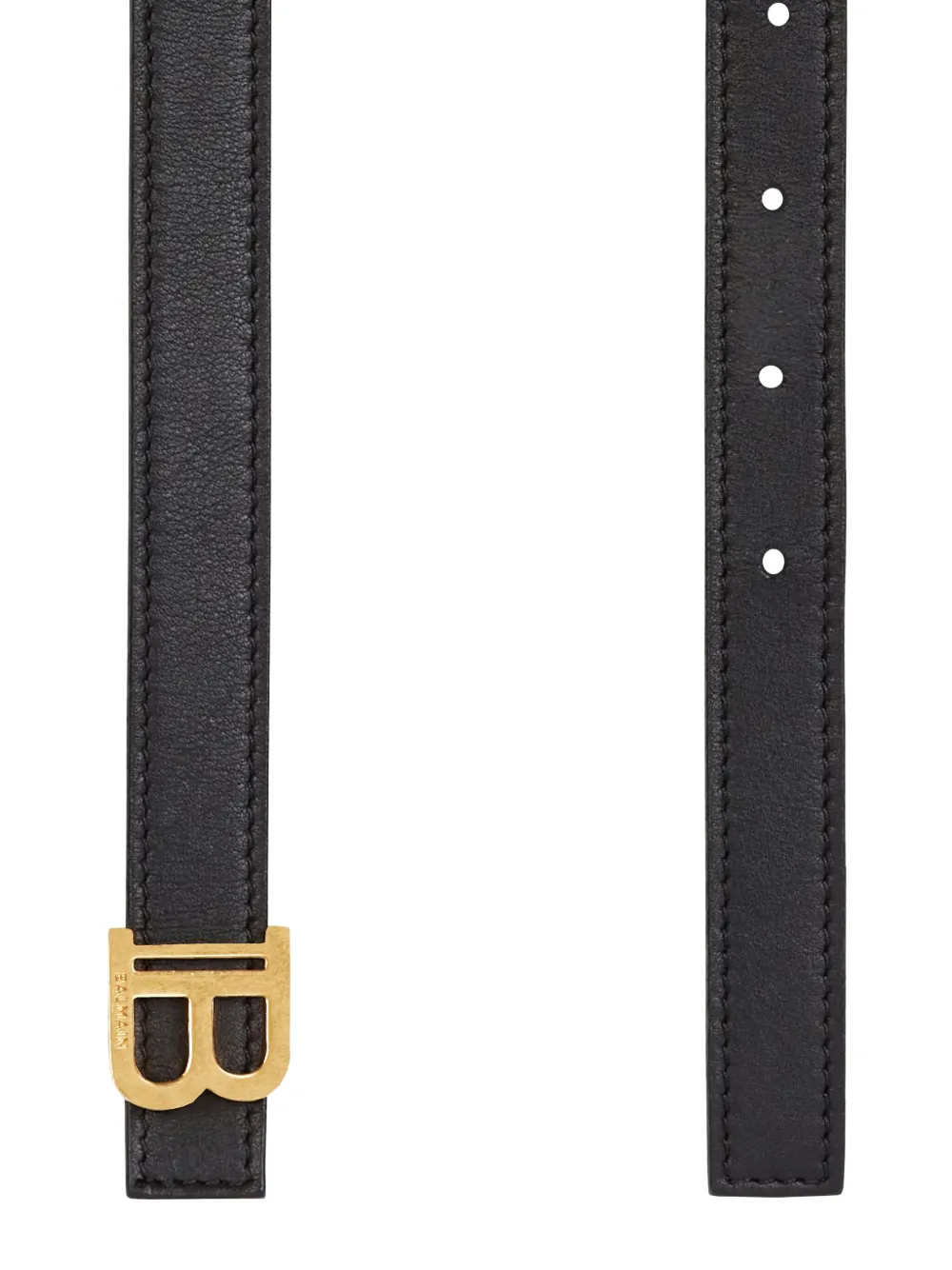  Balmain Leather B-buckle Belt - Black 